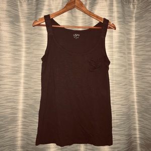 Brown stretchy casual tank top
